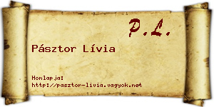 Pásztor Lívia névjegykártya